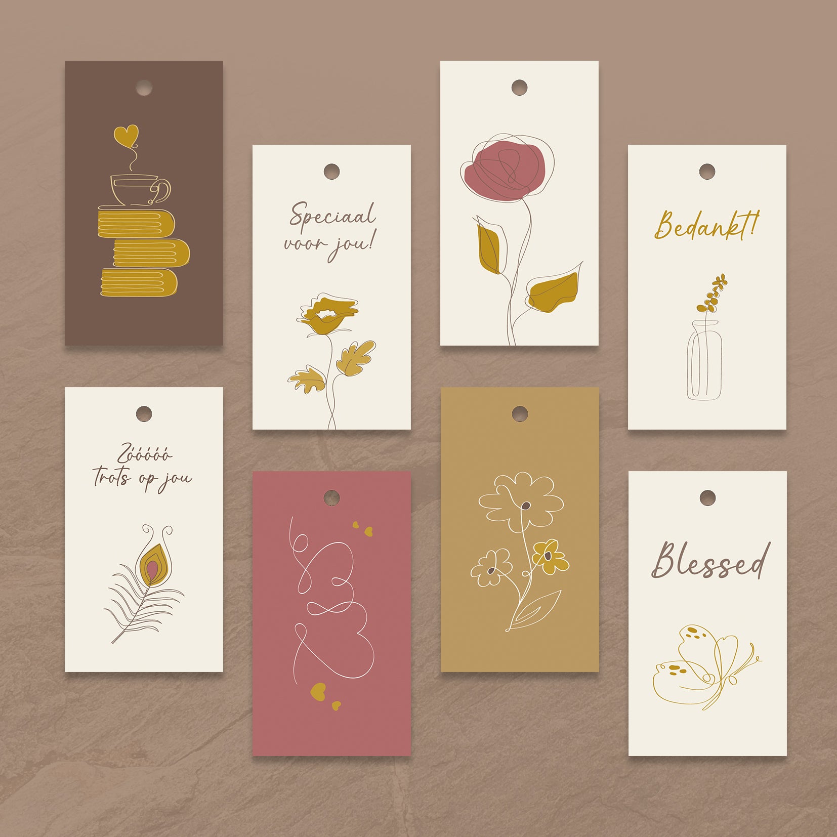 Set van 8 Labelkaartjes